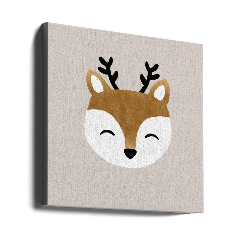 "Xmas Deer" Wrapped Canvas Wall Art