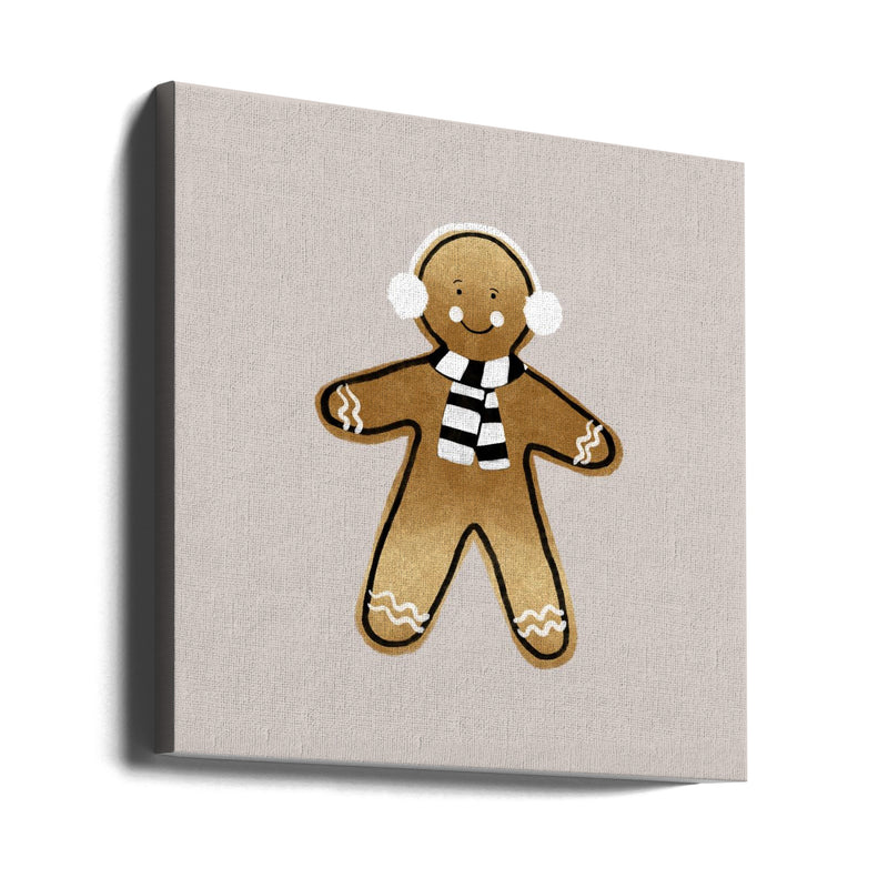 "Xmas Gingerbread Man Ii" Wrapped Canvas Wall Art