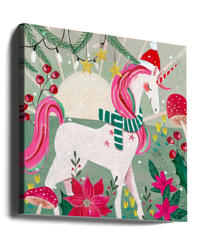 "Christmas Unicorn" by Caroline Bonne Müller — Seasonal Wall Art