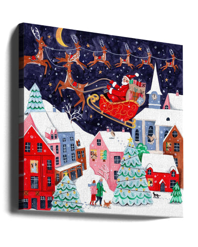 "Santa and His Reindeers" by Caroline Bonne Müller — Seasonal Wall Art