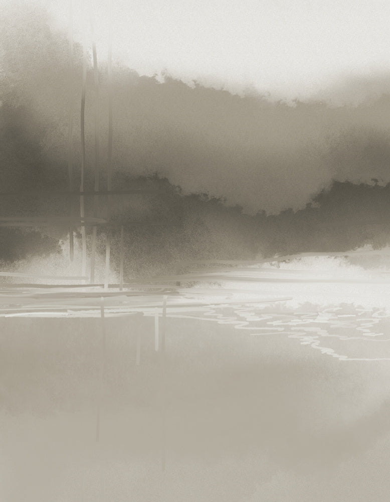 "Misty Water Reflections" by Josie George — Landscape Wall Art