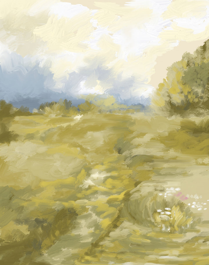 "Golden Meadow Path" by Josie George — Landscape Wall Art
