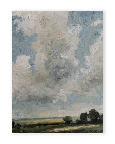 Surreal Vistas: Abstract Realism of Hills and Cloudy Skies by Marion Parsons