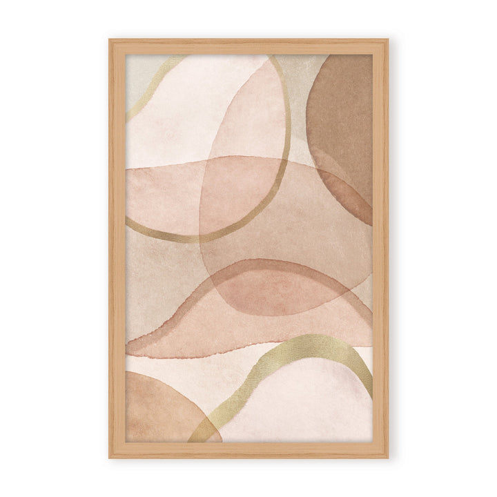 "Blush and Brown Abstract" Framed Print Wall Art by Kathrin Pienaar ready to hang wall art