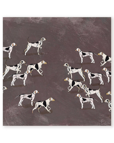 "Modern Ensemble: Sleek Hound Soirée"Framed Matted Print Wall Art