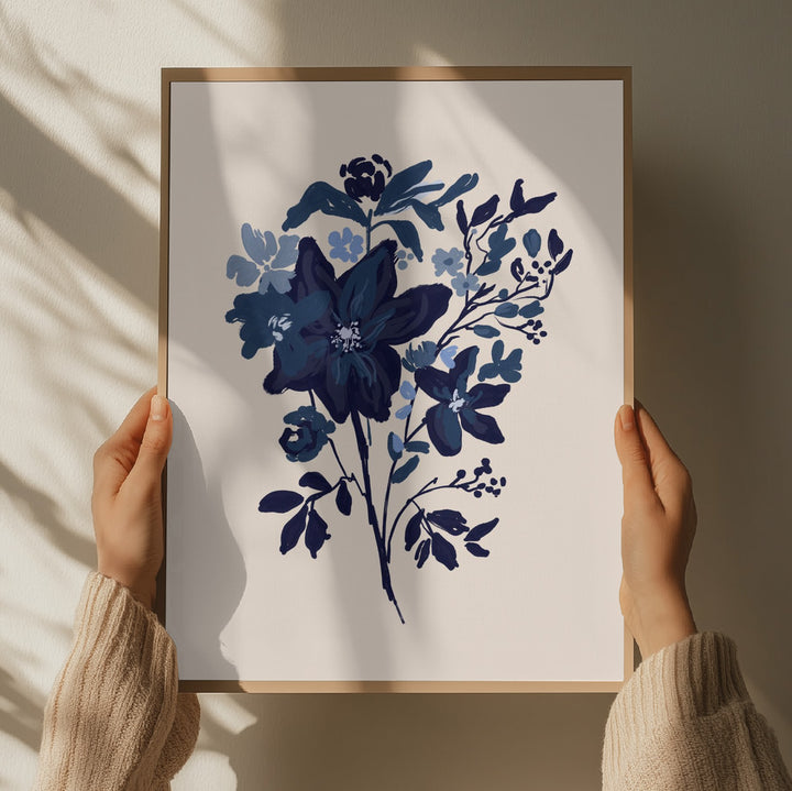 "Blue Floral Bouquet" by Josie George — Botanical Wall Art