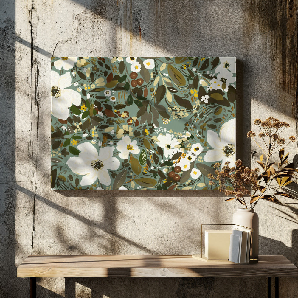 "Peaceful White Botanicals" by Josie George — Botanical Wall Art