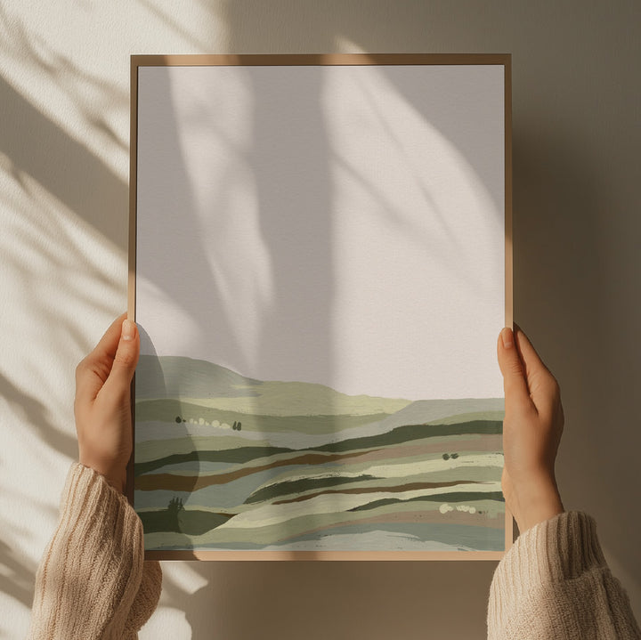 "Muted Hillside Fields" by Josie George — Landscape Wall Art