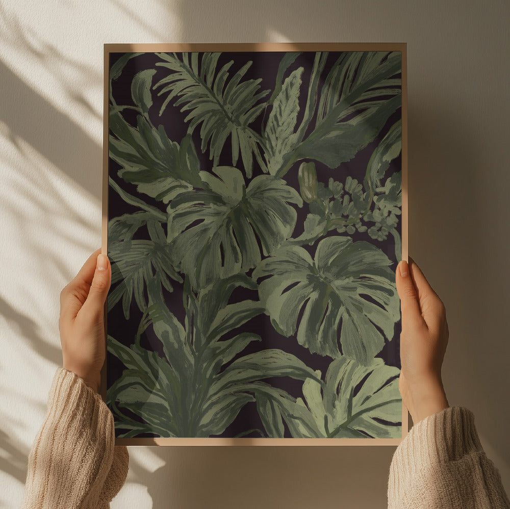 "Dark Tropical Foliage" by Josie George — Botanical Wall Art