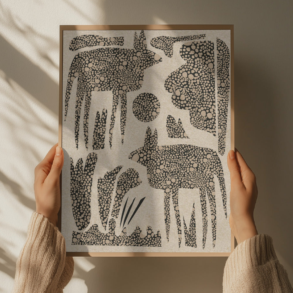 "Dotted Desert Wildlife" by Josie George — Landscape Wall Art