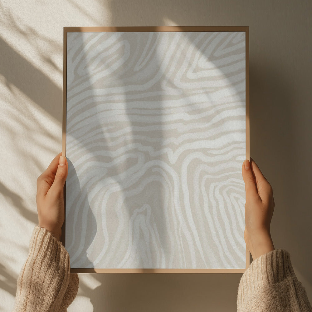 "Flowing Cream Lines" by Josie George — Pattern Wall Art