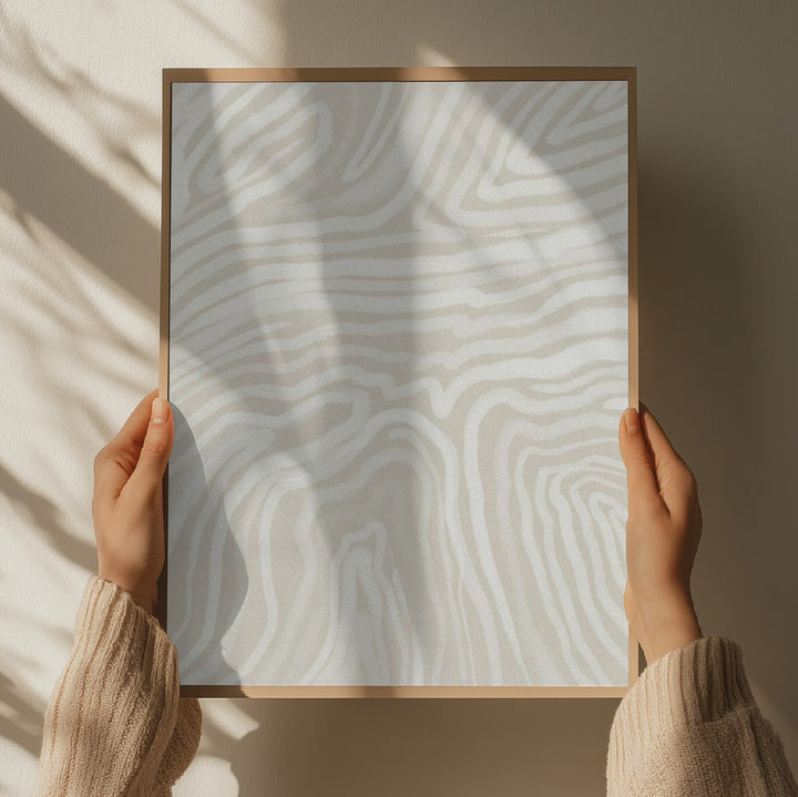 "Flowing Cream Lines" by Josie George — Pattern Wall Art