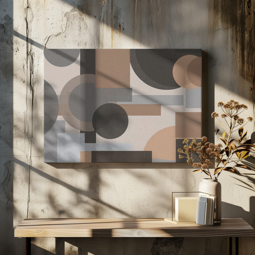 "Neutral Geometric Layers" by Josie George — Pattern Wall Art