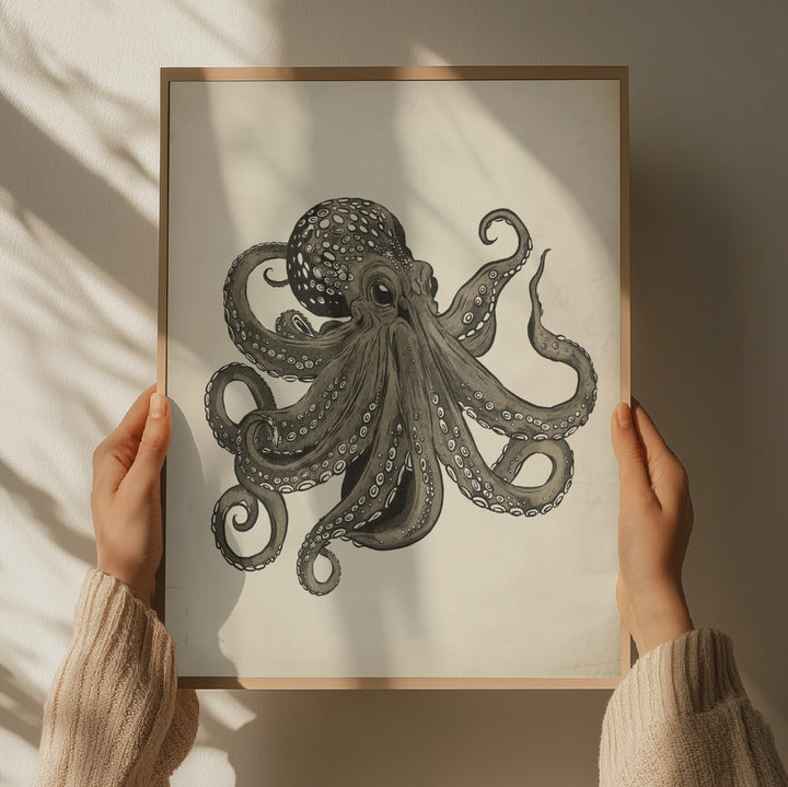 "Elegant Vintage Octopus" by Josie George — Animal Wall Art