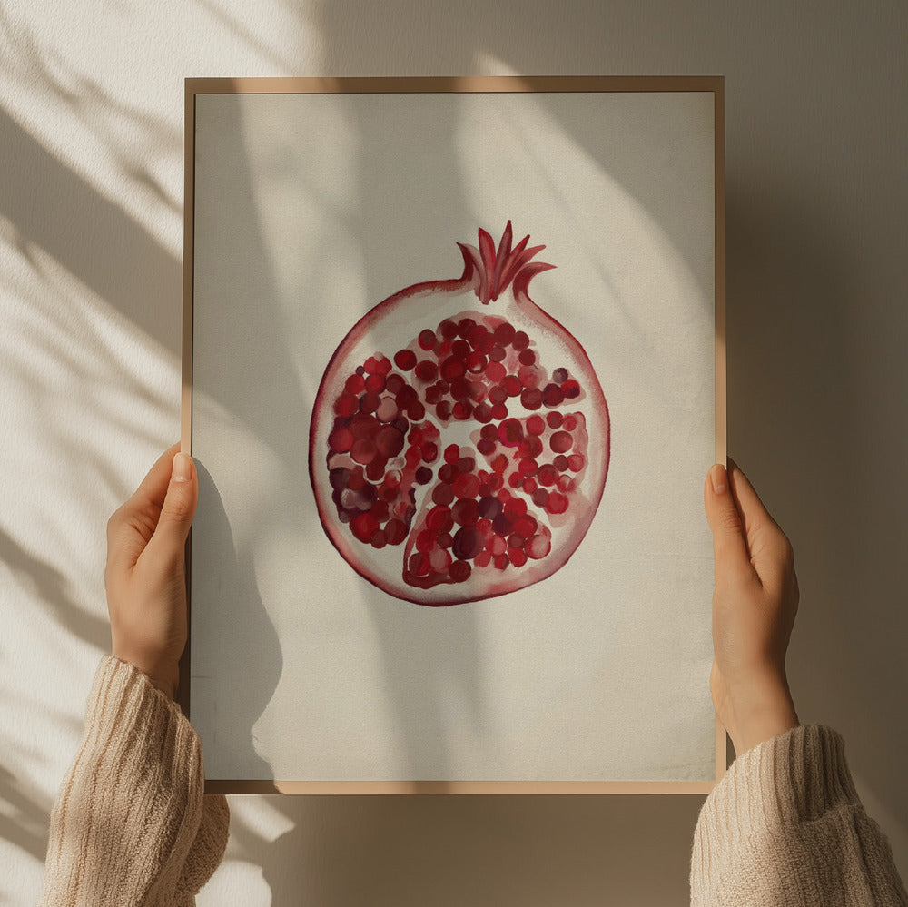 "Juicy Red Pomegranate" by Josie George — Still Life Wall Art
