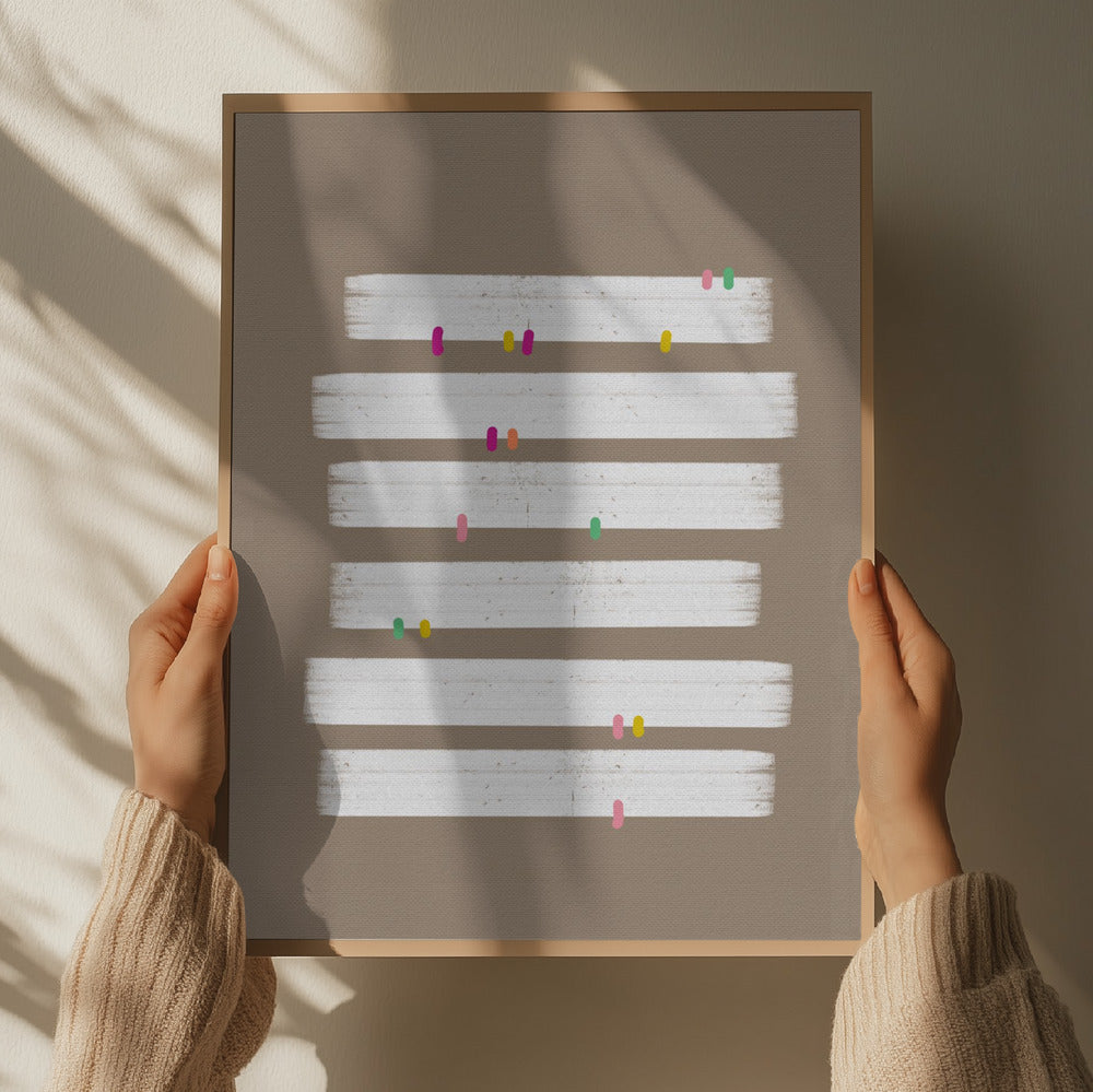 "Minimalist Lines Colorful Dots" by Josie George — Abstract Wall Art
