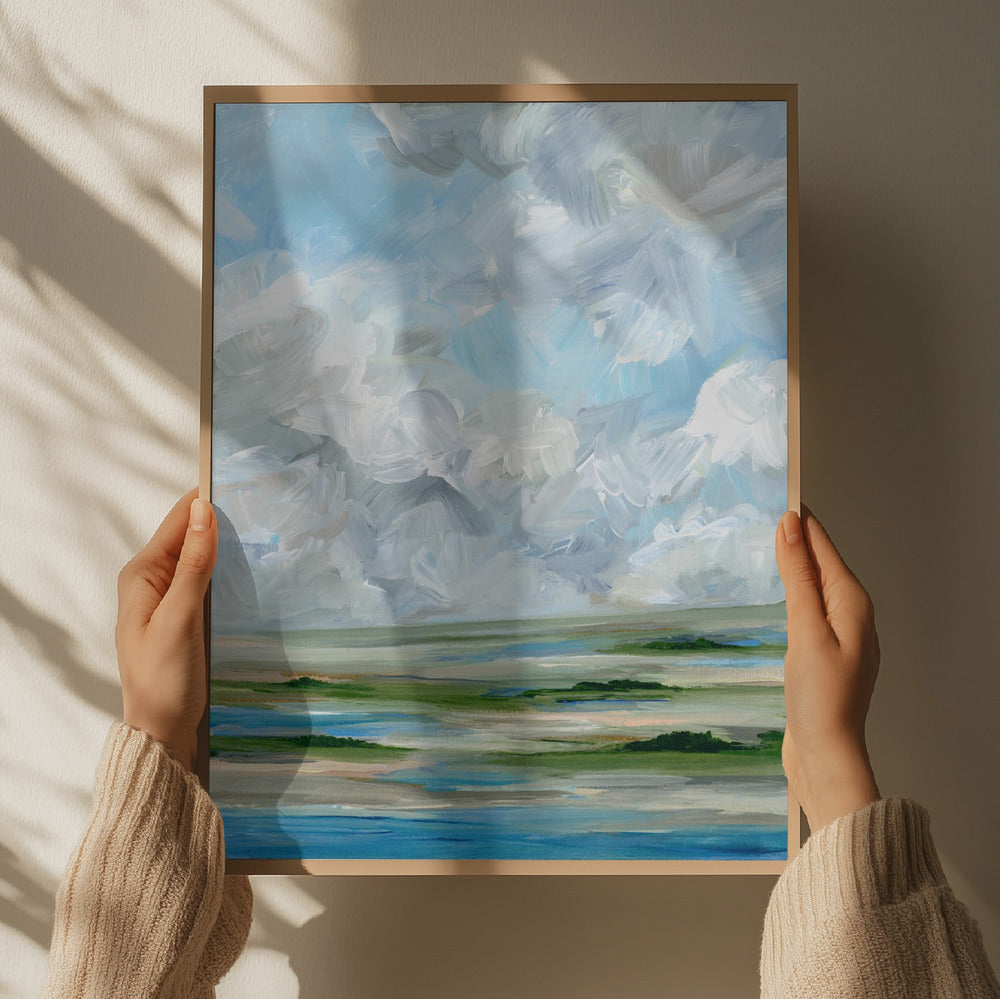 "Cloudy Marsh Serenity" by Nicole Walsh — Landscape Wall Art