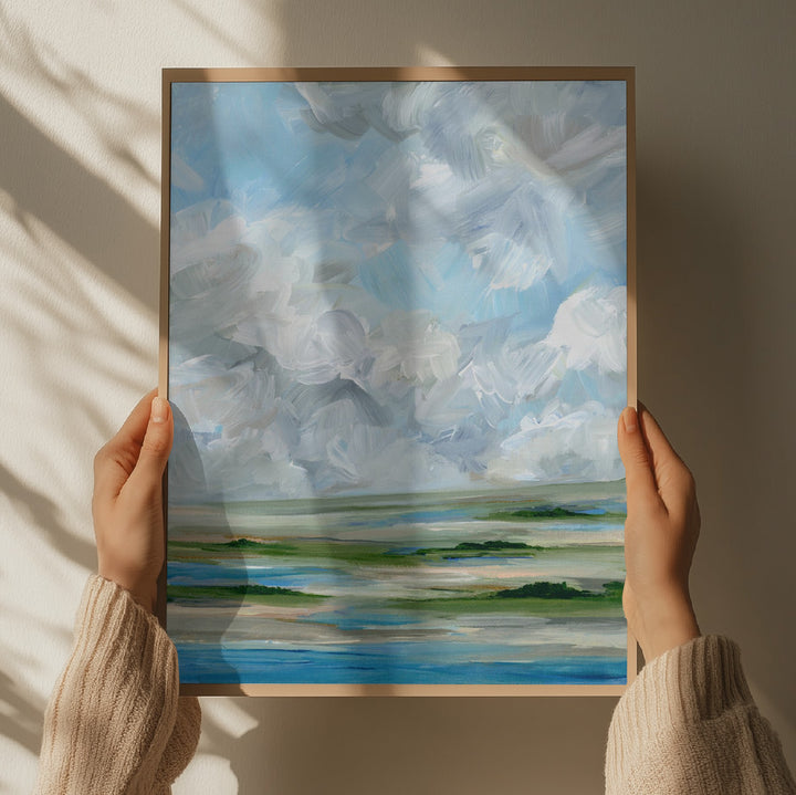 "Cloudy Marsh Serenity" by Nicole Walsh — Landscape Wall Art