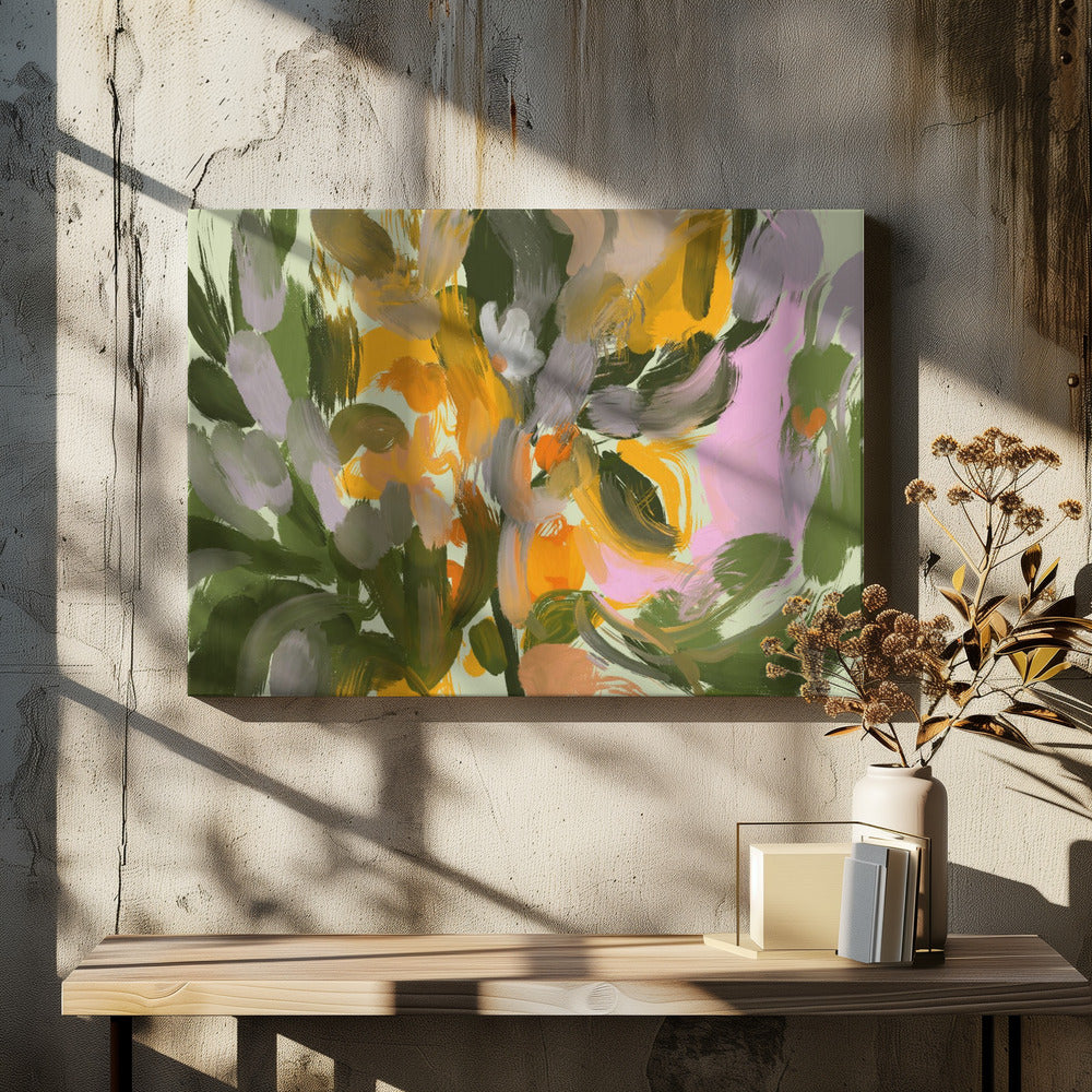 "Vibrant Abstract Flowers" by Josie George — Botanical Wall Art