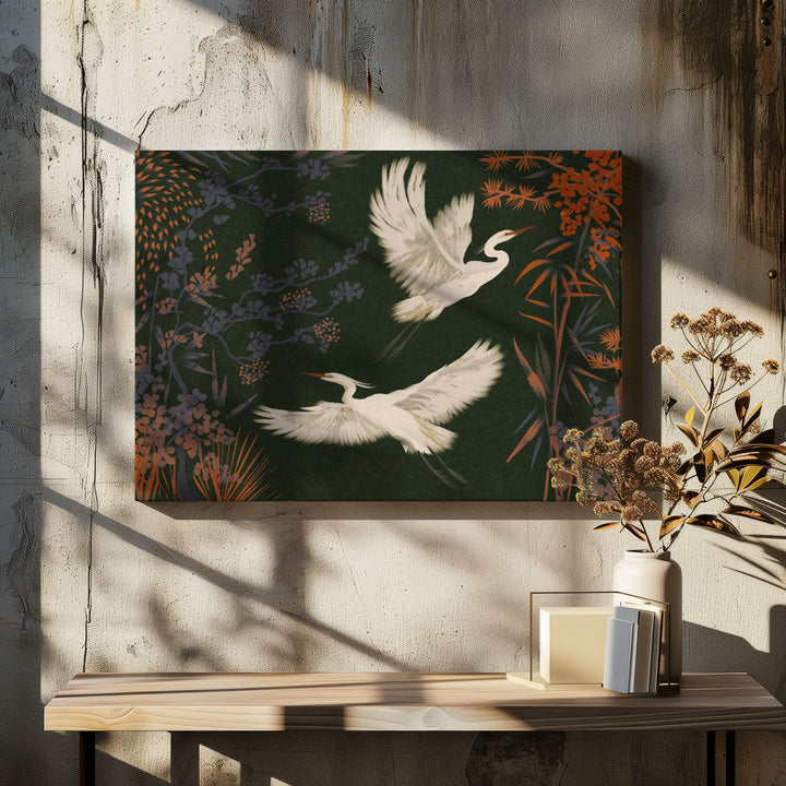 "Elegant Egrets Flight" by Josie George — Animal Wall Art