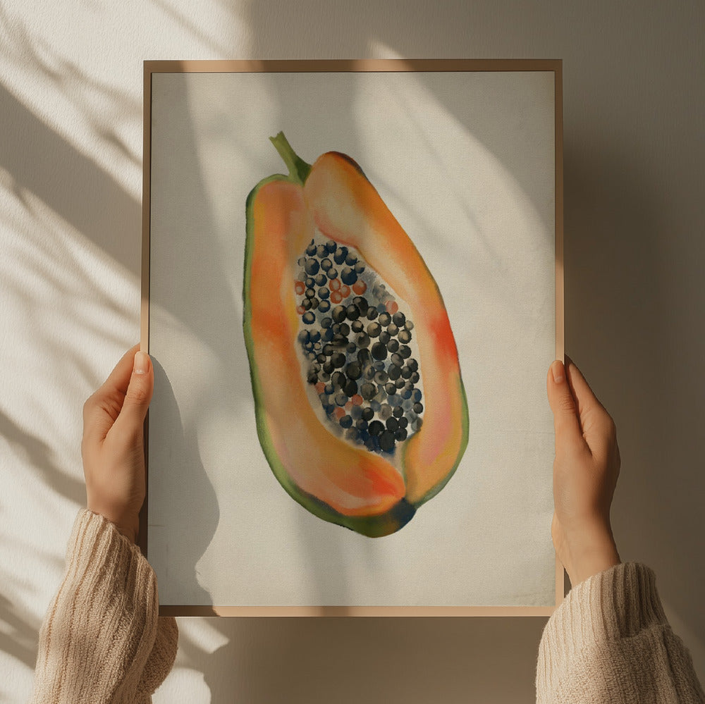 "Vibrant Papaya Half" by Josie George — Still Life Wall Art