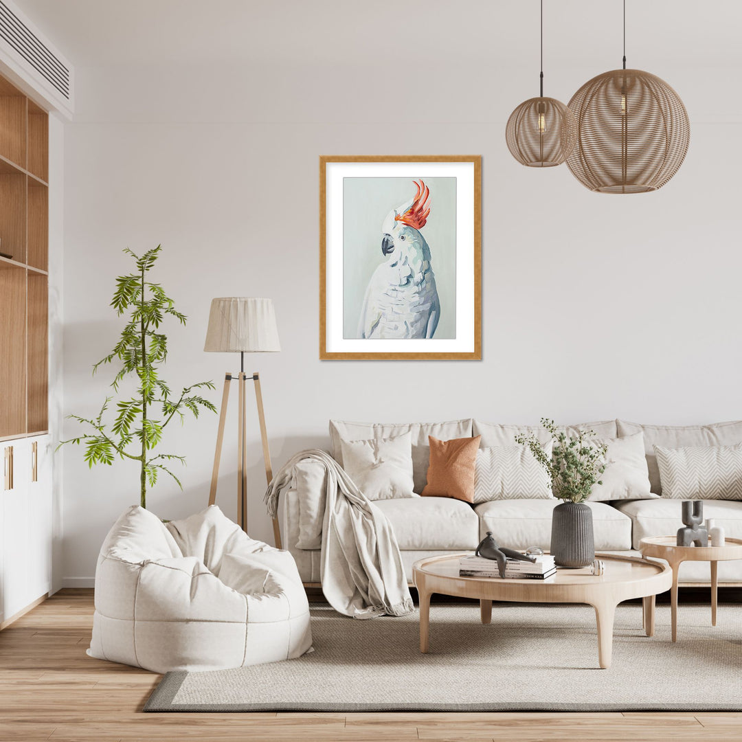 "White Cockadoo" Framed Matted Print Wall Art