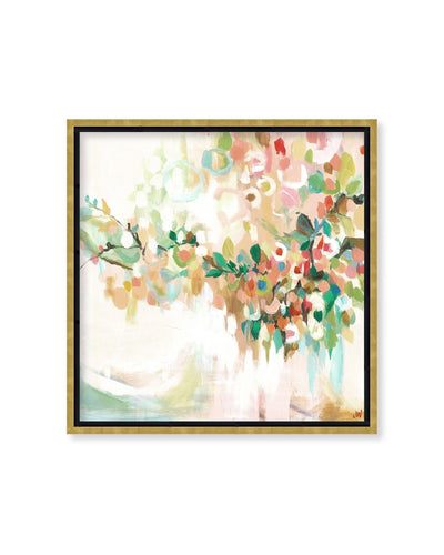 Open Box · "Blotch Floral"Framed Embellished Canvas  Wall Art