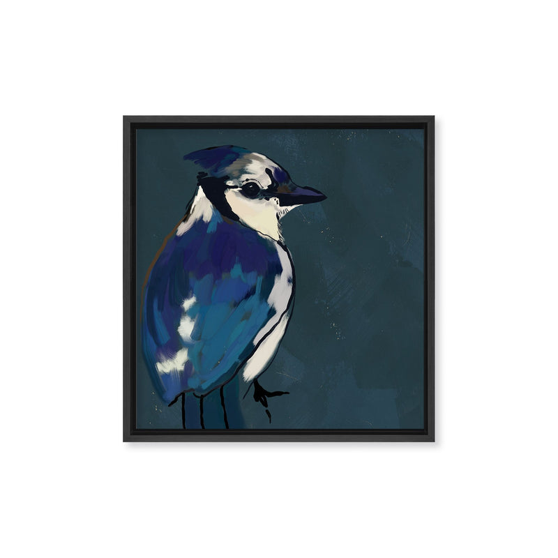 "Azure Aviary"Framed Embellished Canvas Wall Art