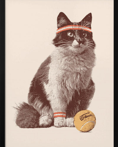 "Chat Tennis" Framed Print Wall Art