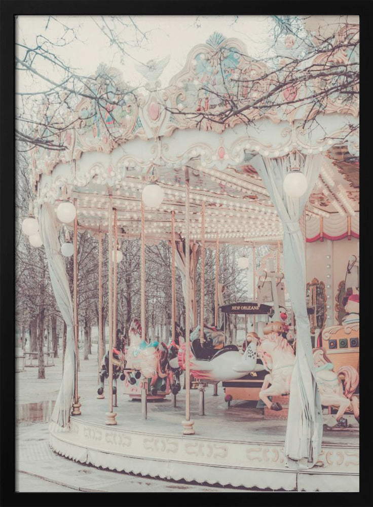 "Paris Carousel III" Framed Textured Wall Art