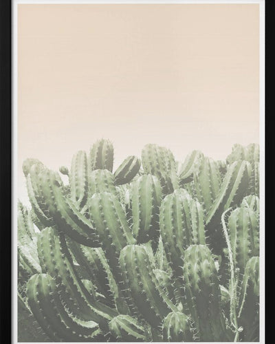 "Boho Cactus No.4" Framed Textured Wall Art
