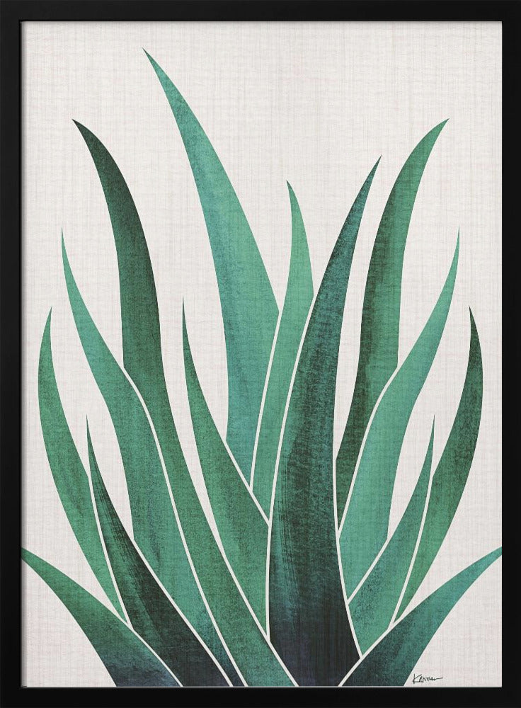 "Desert Agave Cactus" Framed Textured Wall Art