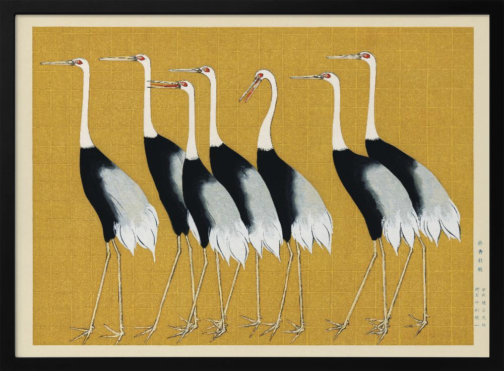 Open box Red Crown Crane Framed Print Wall Art wall art