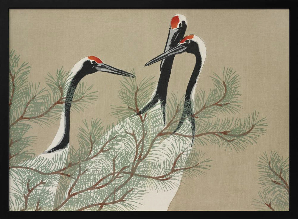 Open box Cranes From Momoyogusa Framed Print Wall Art wall art