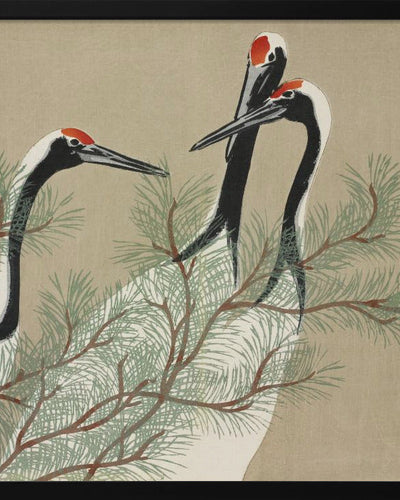 "Cranes From Momoyogusa" Framed Print Wall Art — Ready to Ship