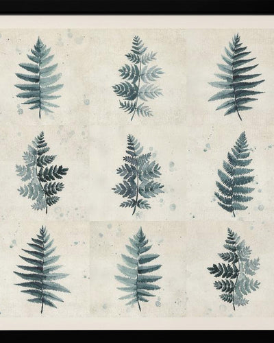 "Nine ferns collage" Framed Textured Wall Art