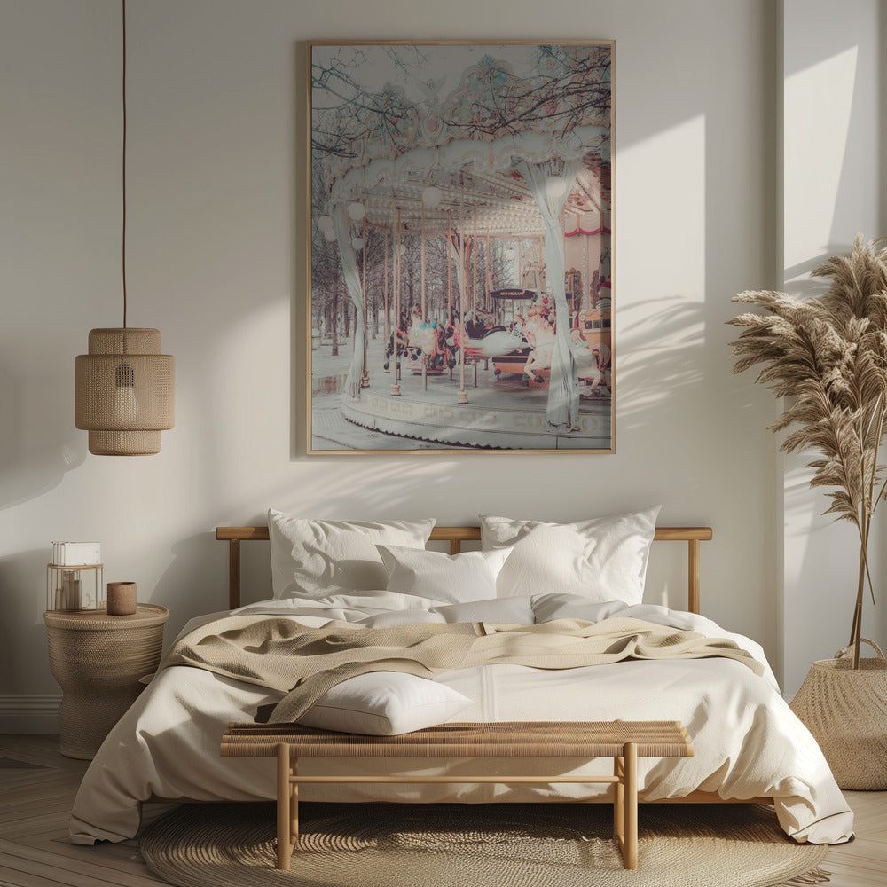 "Paris Carousel III" Framed Textured Wall Art