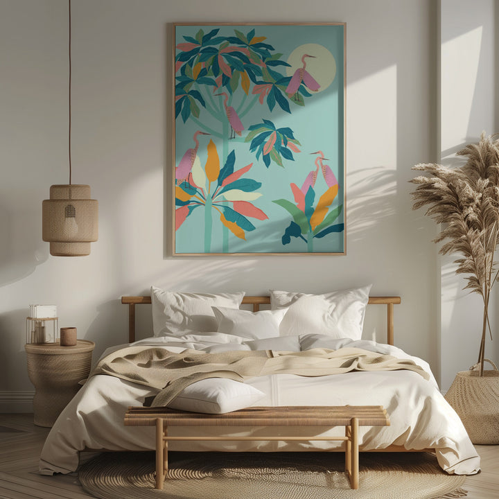 "Drawn To the Moon" Framed Textured Wall Art
