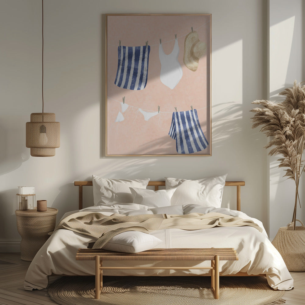 "After the swim" Framed Textured Wall Art