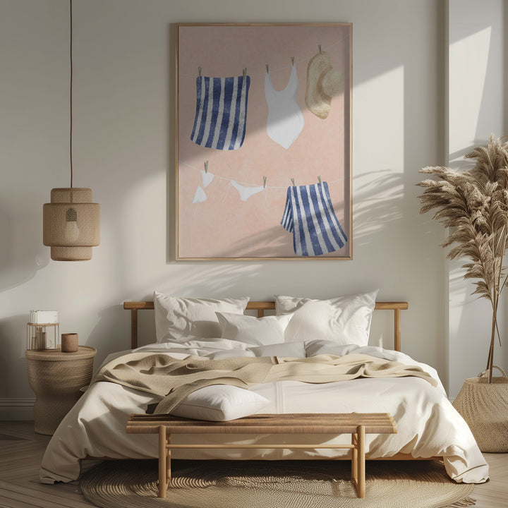 "After the swim" Framed Textured Wall Art