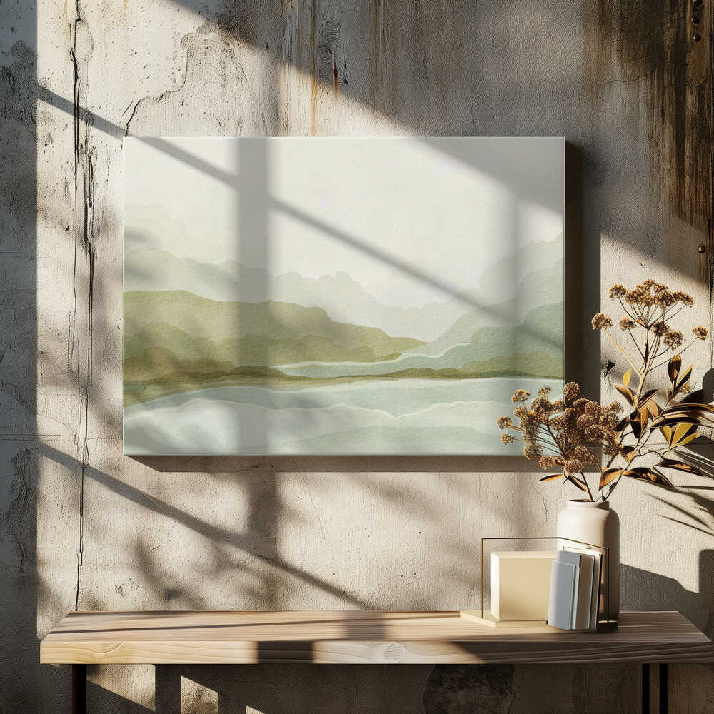 "Watercolor Mountain Valley" by Nikita Jariwala — Landscape Wall Art