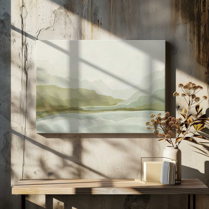"Watercolor Mountain Valley" by Nikita Jariwala — Landscape Wall Art