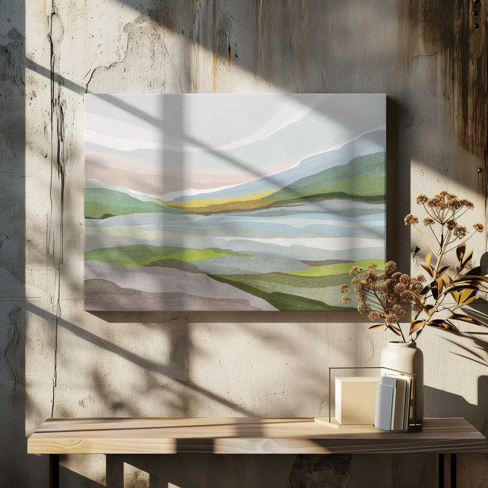 "Muted Valley Layers" by Nikita Jariwala — Landscape Wall Art