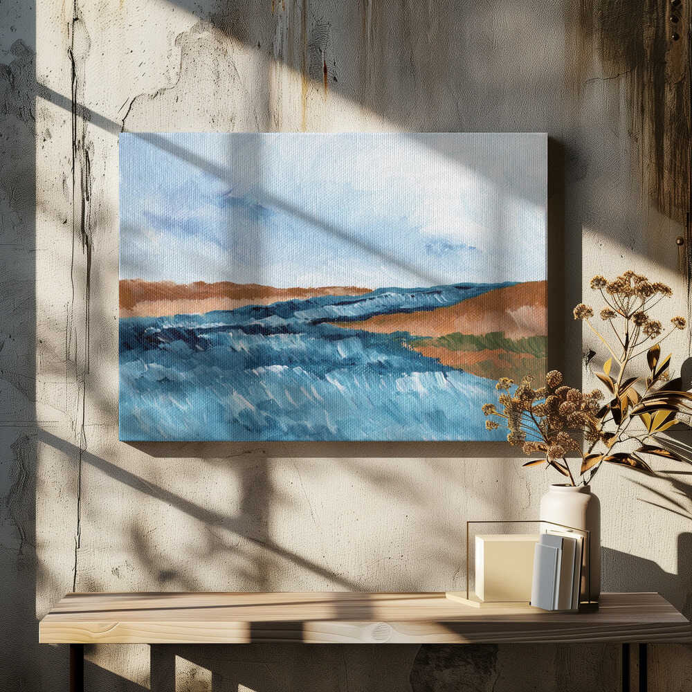 "Flowing River Landscape" by Nikita Jariwala — Coastal Wall Art