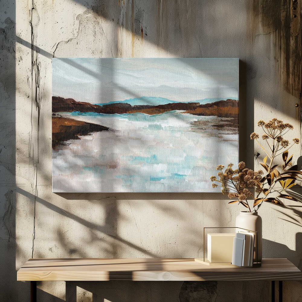 "Misty Mountain Waters" by Nikita Jariwala — Landscape Wall Art