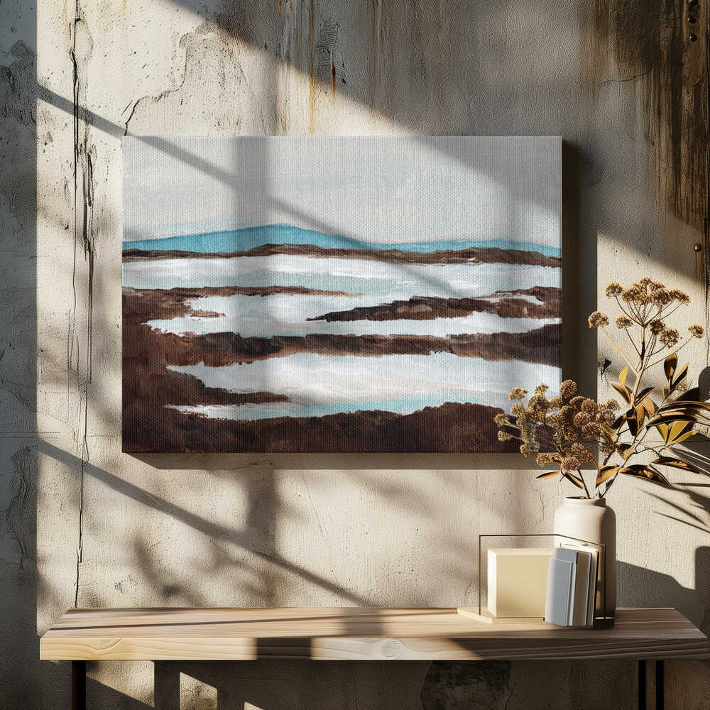 "Abstract Winter River" by Nikita Jariwala — Landscape Wall Art