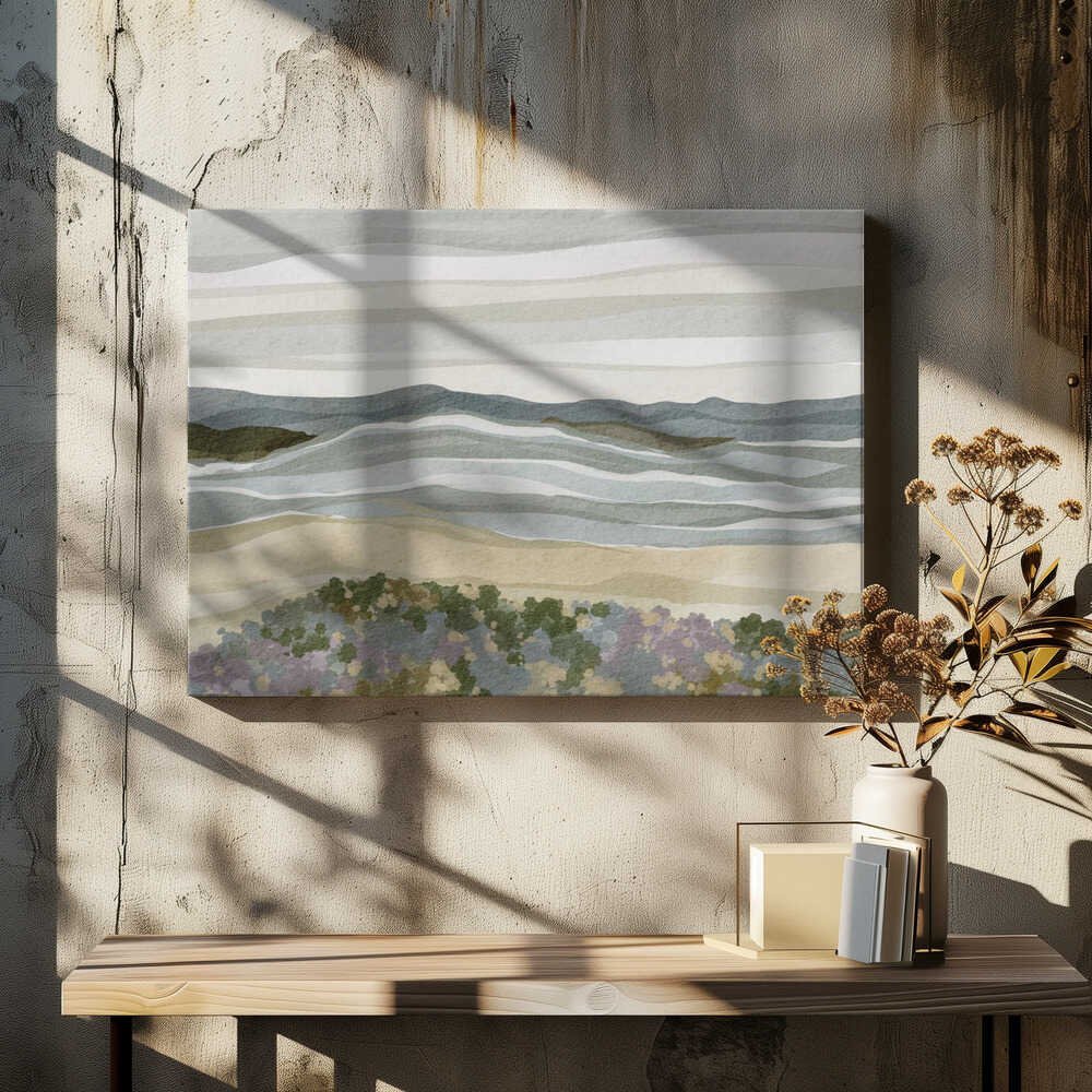 "Abstract Coastal Serenity" by Nikita Jariwala — Landscape Wall Art