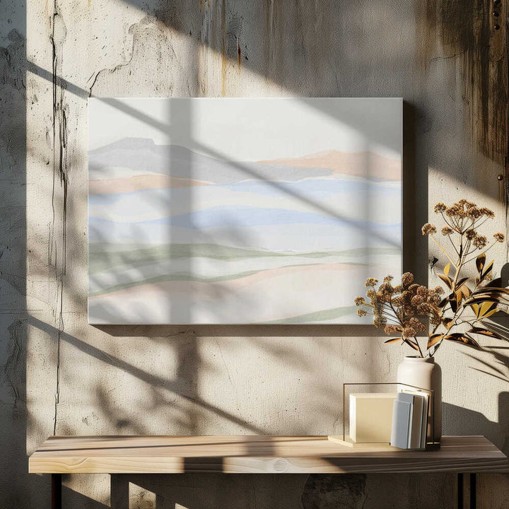 "Pastel Mountain Layers" by Nikita Jariwala — Landscape Wall Art