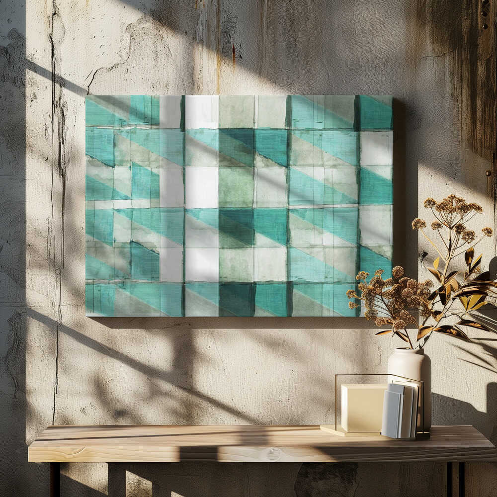Teal Geometric Blocks