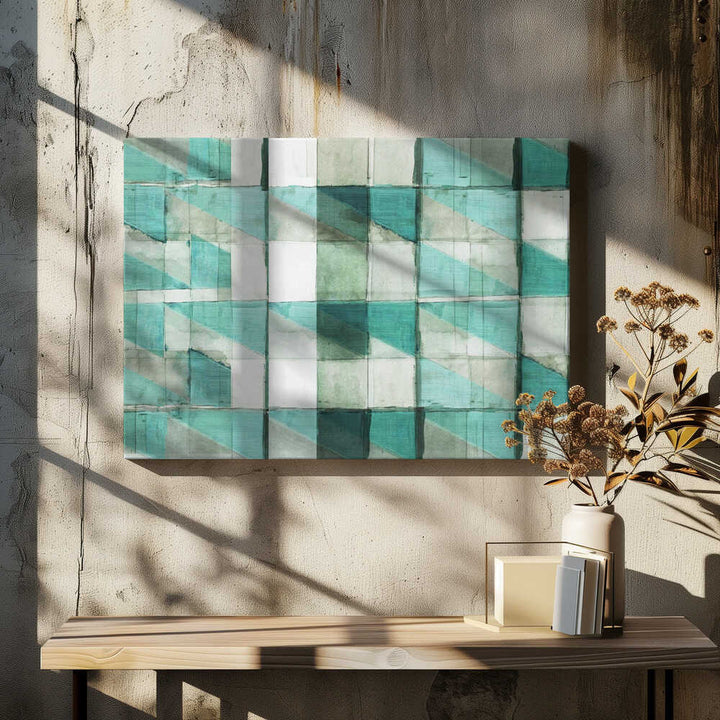 Teal Geometric Blocks